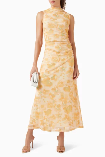 فستان كلير متوسط الطول قماش شبكي