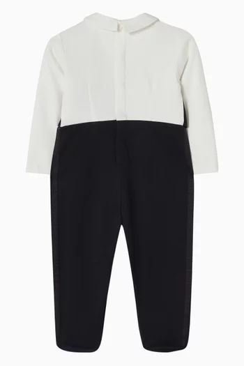 بيجاما بتصميم توكسيدو مطرز جيرسيه