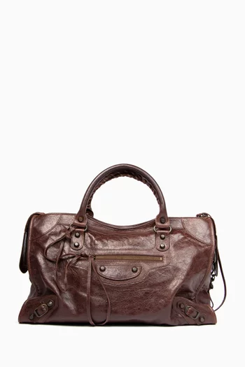 حقيبة سيتي من عقد 2010 جلد بتفاصيل ممزقة