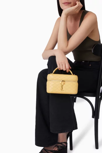 حقيبة مستحضرات تجميل غابي جلد ماعز