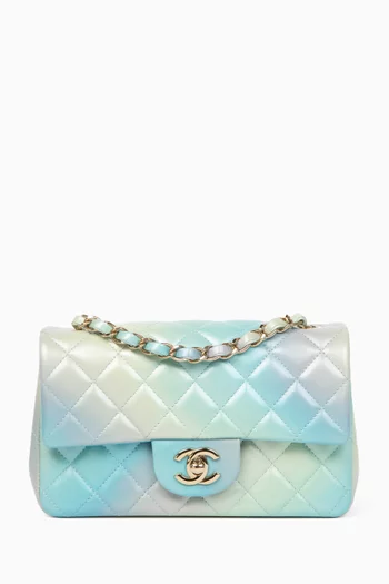 2020s Mini Rectangular Flap Shoulder Bag in Lambskin Leather