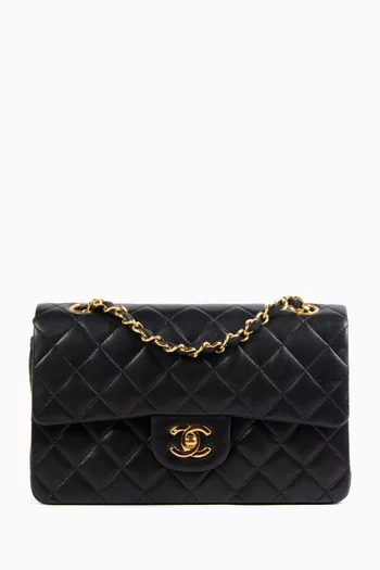 80s Small Classic Double Flap Bag in Lambskin Leather