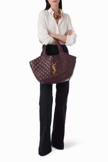 حقيبة يد اي كير كبيرة جلد ماعز نابا مبطن