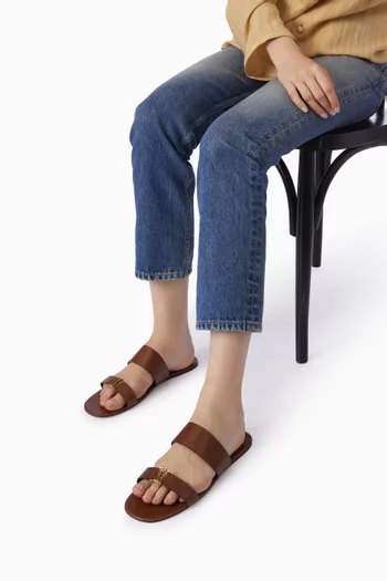 Babylone Slides in Smooth Leather