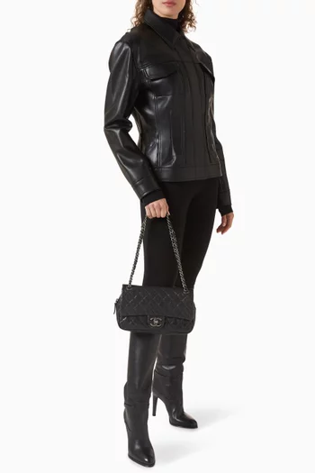 2010s Easy Flap Shoulder Bag in Caviar Leather