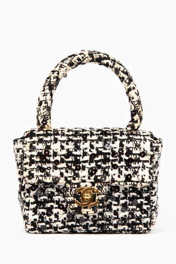 حقيبة بيد علوية وتطريز بالترتر من التسعينيات تويد