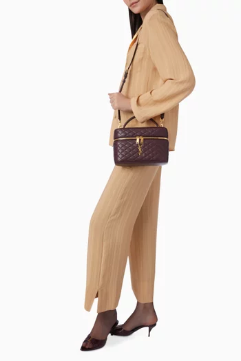 حقيبة مستحضرات تجميل غابي جلد ماعز مبطن