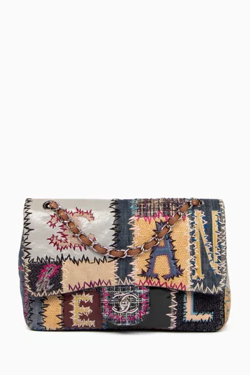 2010s Patchwork Single Jumbo Flap Shoulder Bag