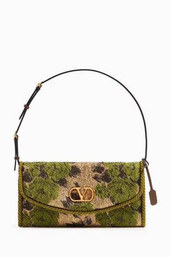 DeVain Small Shoulder Bag in Jacquard Lurex