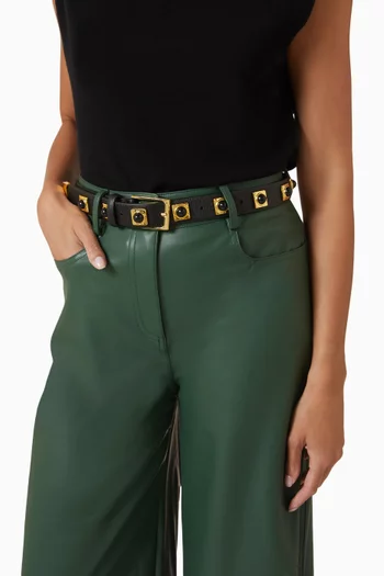 حزام رقم 2 مزين بحلي جلد إيطالي