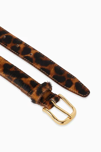 No. 14 Belt in Leopard-print Pony Hair