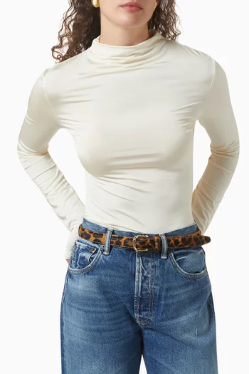 حزام رقم 14 شعر مهر بنقشة جلد الفهد