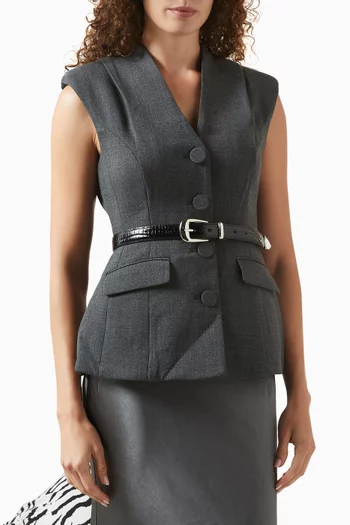 حزام رقم 16 جلد لامع