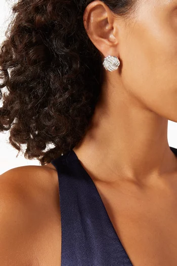 Elle Stud Earrings in Silver-plated Brass