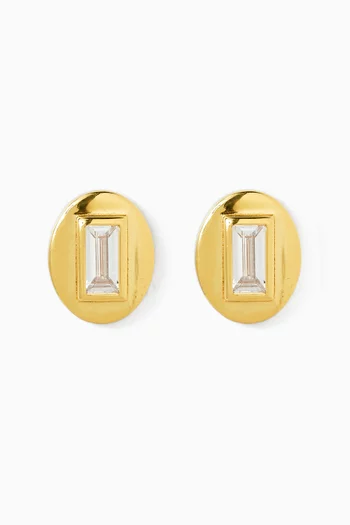 Momento Baguette Earrings in 18kt Gold-plated Sterling Silver