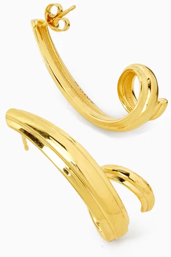Ruffle Swirl Hoop Earrings in 18kt Gold-plated Sterling Silver