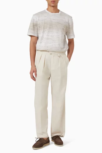 تي شيرت بنقشة زخارف يونانية جاكار قطن