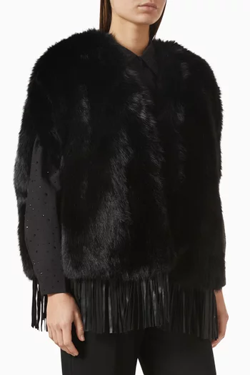 Nathalia Cape in Faux Fur