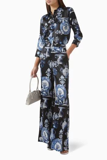 Pilar Wide-leg Pants in Silk