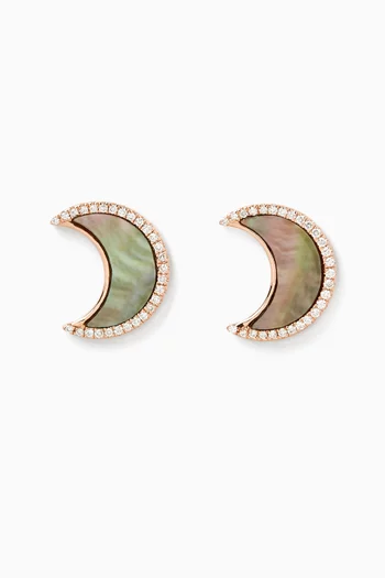 My Sky Moon Diamond Earrings in 18kt Rose Gold