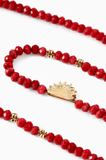 My Sky-Sun Choker Diamonds & Jade Necklace in 18kt Gold