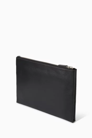Large Slim Pouch in Leather