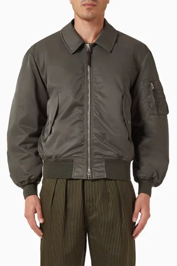 Flight Bomber Jacket in Satin Nylon