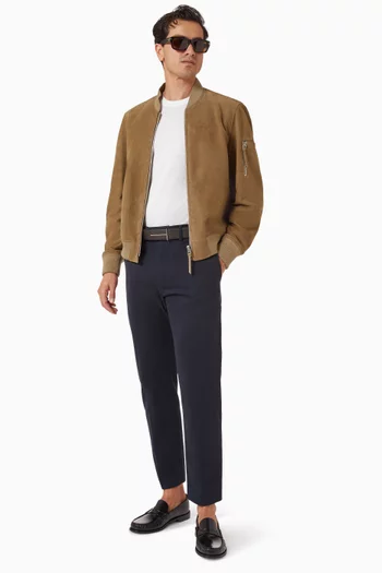 Zip Up Jacket in Suede