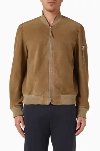 Zip Up Jacket in Suede