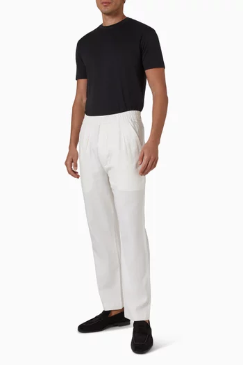 تي شيرت بفتحة رقبة مستديرة قطن ولايوسيل