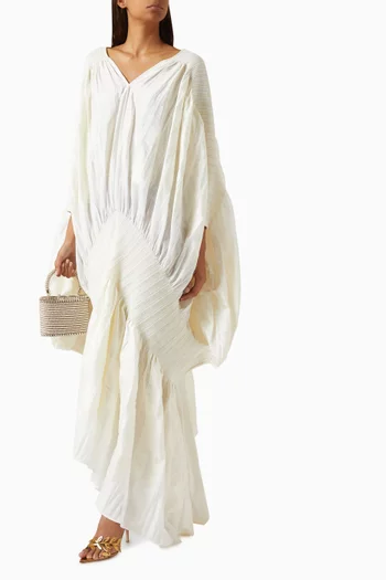 قفطان منسوج بفتحة رقبة على شكل حرف V