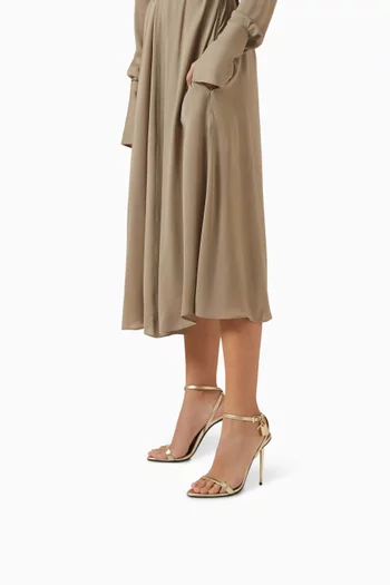 صندل نيكد بكعب 105 مم جلد لامع