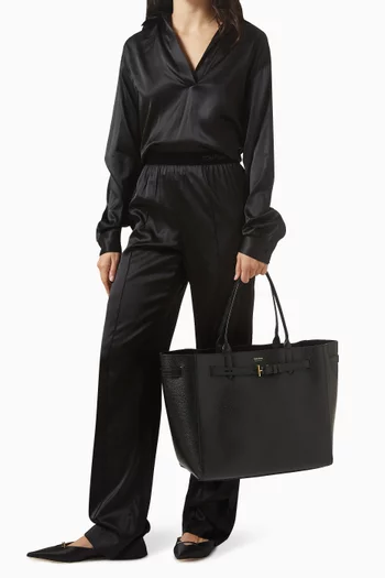 Large Audrey Tote Bag in Grainy Leather