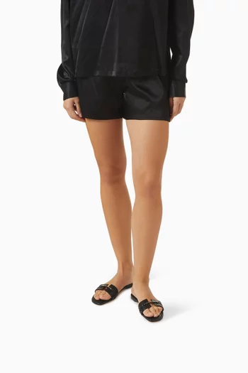 Flat Slides in Python Leather