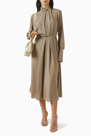 فستان بنمط قميص وحزام جورجيت