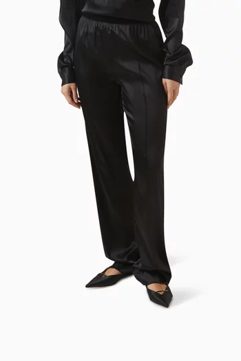 Julianne Flat Mules in Satin