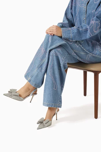 Le Cadeau 85 Slingback Pumps in Crystal Mesh