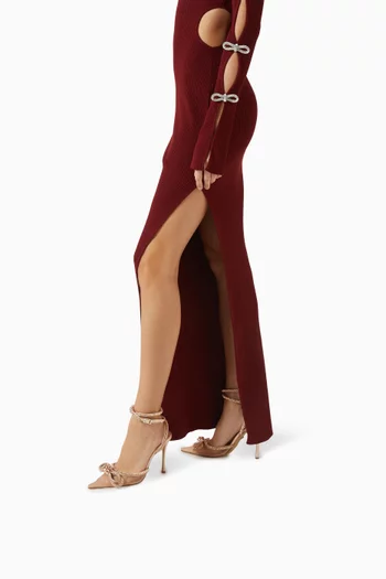 حذاء كلاسيك بعقدة مزدوجة وكعب 110 مم قماش شبكي