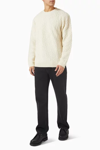 Melville Cable Knit Sweater in Wool-blend