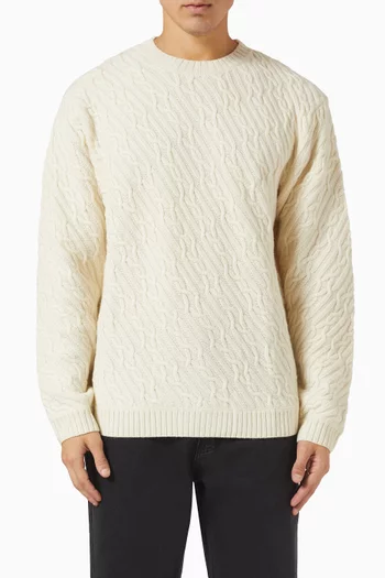 Melville Cable Knit Sweater in Wool-blend