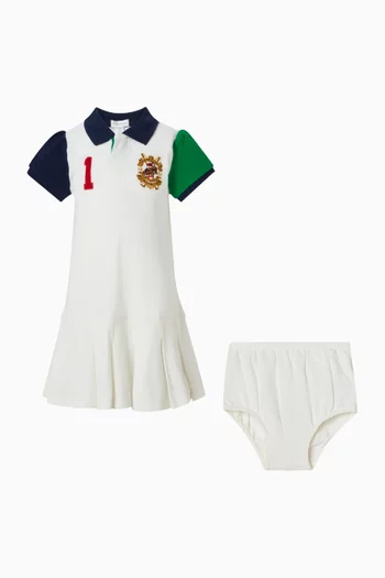 فستان بولو بشعار الماركة قطن