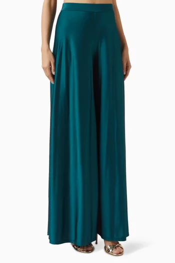 بنطال بقصة ساق واسعة جيرسيه