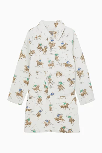 Equestrian-print Utility Jacket in Denim