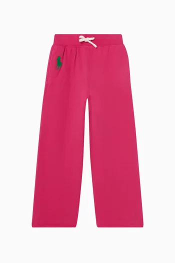 بنطال رياضي بقصة ساق واسعة قطن