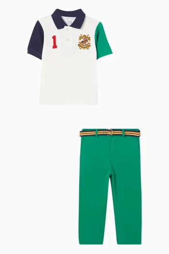 طقم متناسق منسوج بطبعة قطن