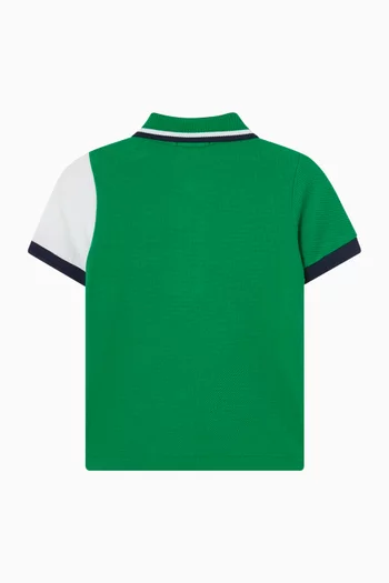 Colour-block Polo T-shirt in Knit