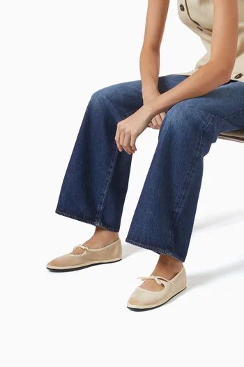 حذاء باليرينا بريجيت بكعب مسطح مخمل