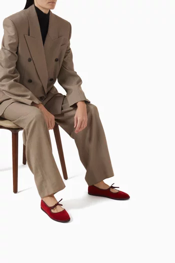 حذاء باليرينا بريجيت بكعب مسطح مخمل