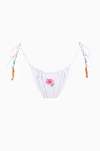 قطعة بيكيني سفلية هايبسكس مطرزة بالخرز