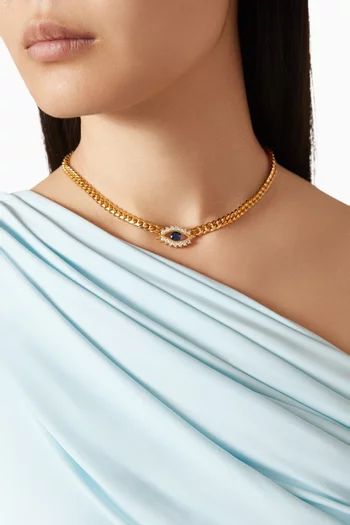 قلادة سي نو ايفل نحاس مطلي بالذهب عيار 18